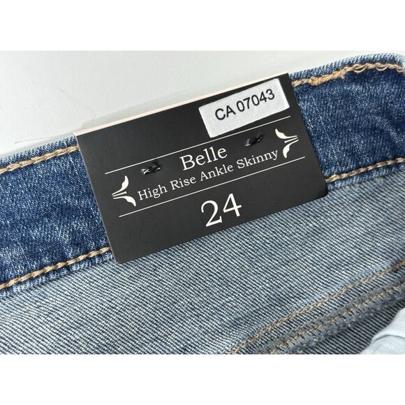 NWT - Nanette Lepore Jeans Women's Size 24 Blue Belle High Rise Ankle Skinny - Picture 6 of 10